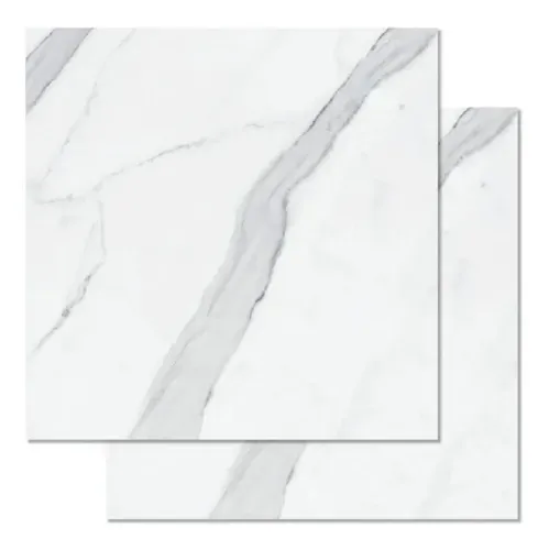 Porcelanato blanco Volakas 62x62 HD pulido