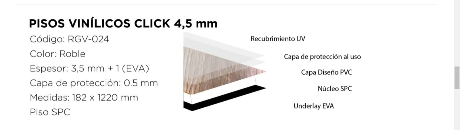 Piso Vinilico Click SPC Walnut