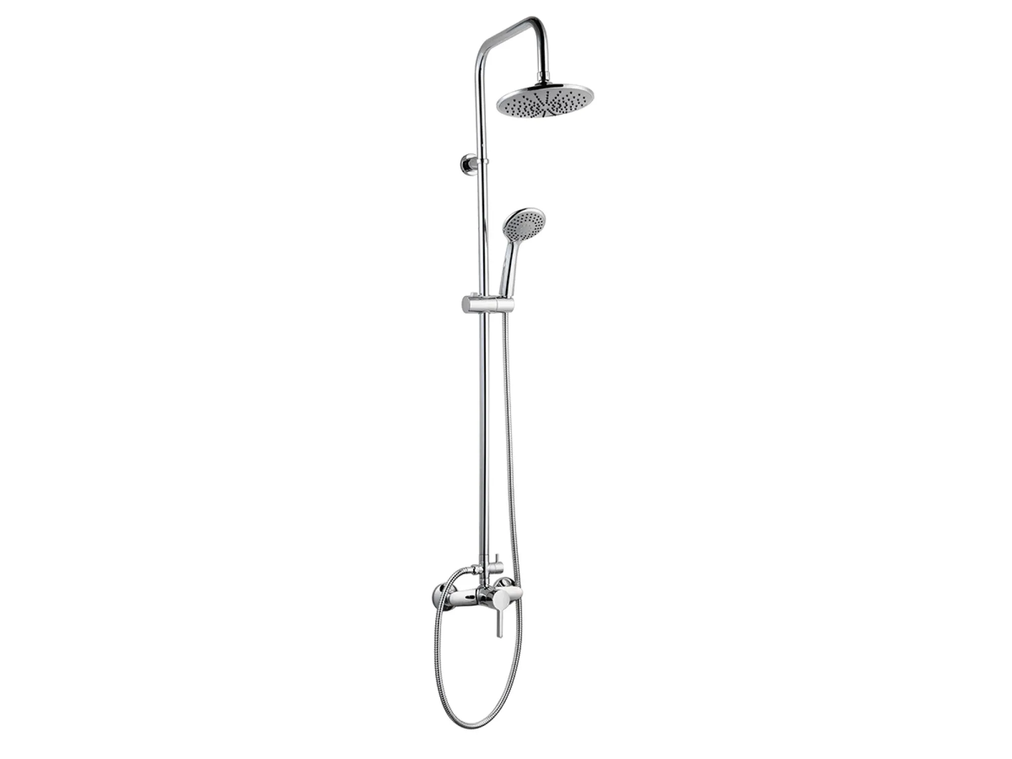 Barral de ducha cromada con roseta 20cm